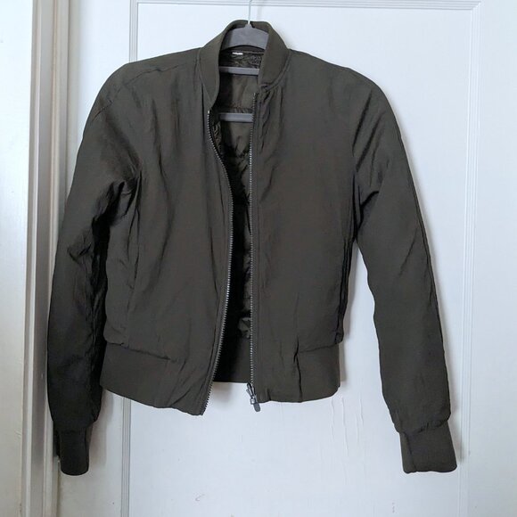 Lululemon Reversible Non Stop Bomber Jacket Dark Olive Green Size 2 - Picture 5 of 12